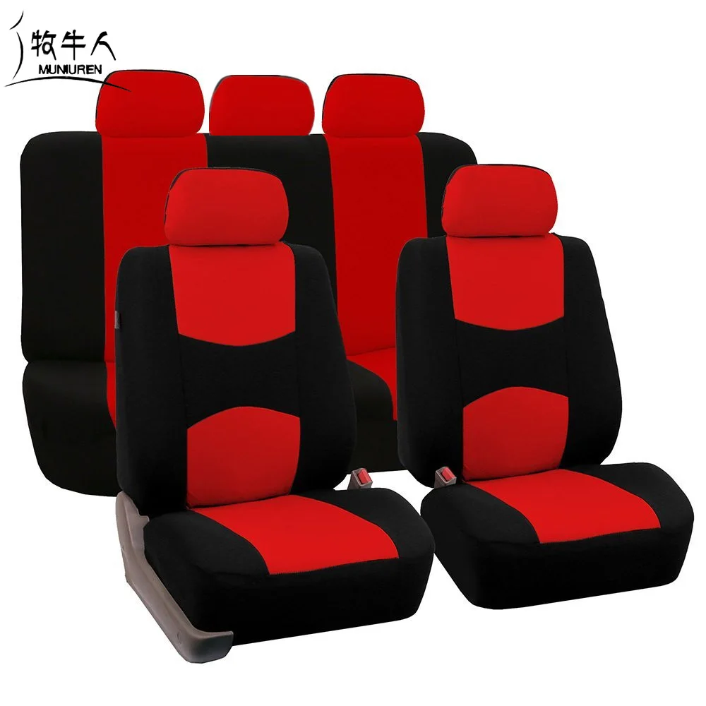

MUNIUREN High Quality Universal Car Seat Cover 9 Set Full Seat Covers for Crossovers Sedans Auto Interior Decoration Protect