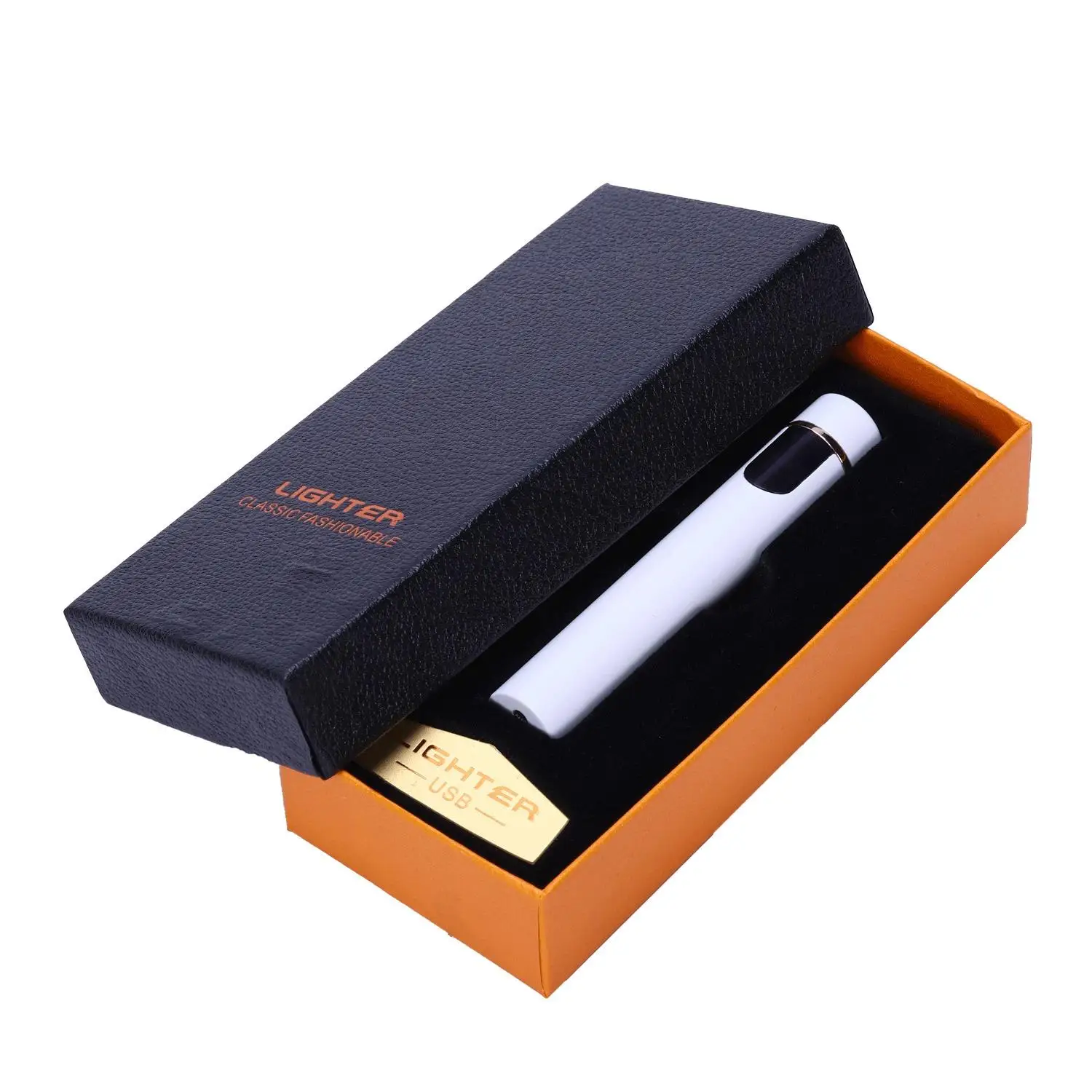 В форме сигареты тонкий мини-пресс экран электрическая зажигалка с подключением к USB беспламенная электронная зажигалка