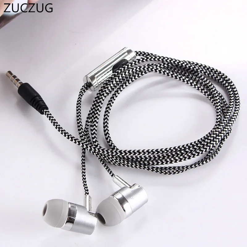

ZUCZUG Earphone for MP3 MP4 Wiring Subwoofer Headset Ear Braided Rope Wire Cloth Rope Earplug Noise Isolating Earphone Handfree
