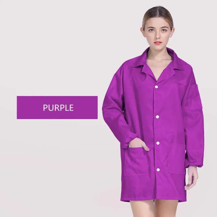 Сине-белая Пыленепроницаемая одежда мужская одежда мастерская краски Пыленепроницаемая одежда защитная одежда пальто дышащее - Цвет: Фиолетовый