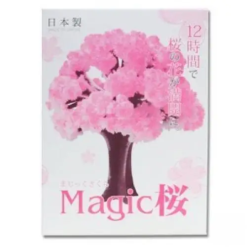 

iWish 14x11cm Pink Big Grow Magic Paper Sakura Tree Magically Growing Japanese Trees Kit Desktop Cherry Blossom Christmas 100PCS