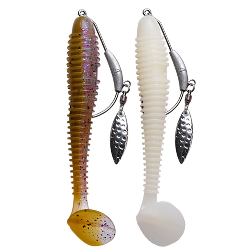  10pcs/set Fishing Lures Worm Soft Silicone T Swimming Bass Bait 8.5cm 2.4g