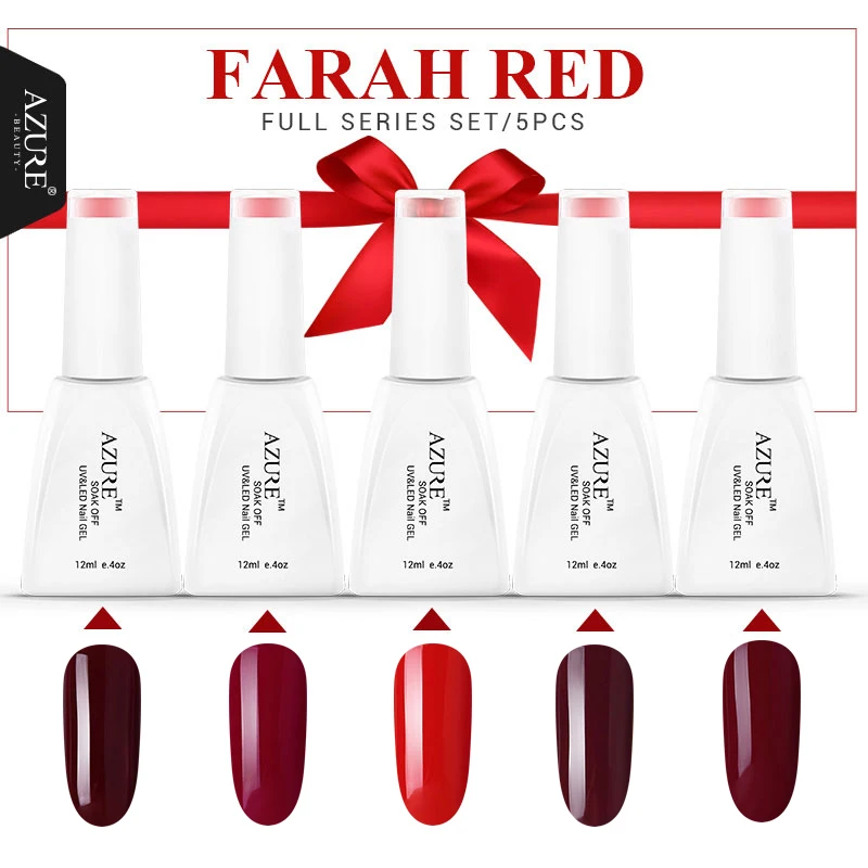 

Azure Beauty New Arrival 12ml Farah Red Series Colors Gel Nail Polish Nail Art Manicure Soak Off Uv Led Nail Gel Lacquer