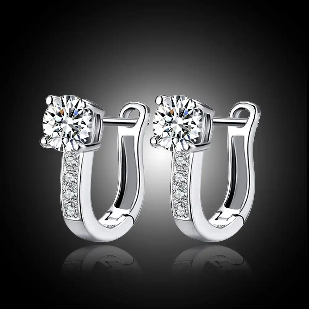 Бесплатная доставка серьги циркон покрытием женские 925 серебро один Micro декор циркон серебряные серьги