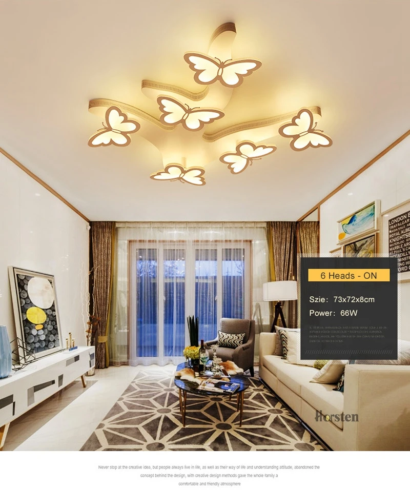 Modern LED Chandelier For Living Room Bedroom Home AC110-240V Butterfly Led Ceiling Chandelier Lamp Brightness Dimmable (4)