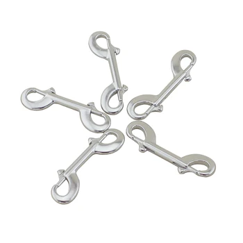 

3.5" Stainless Double End Bolted Snap Hook Heavy Duty Landyard Marine SS316 Hardware Luggage Snap Buckle Metal Clip 5pcs 90mm