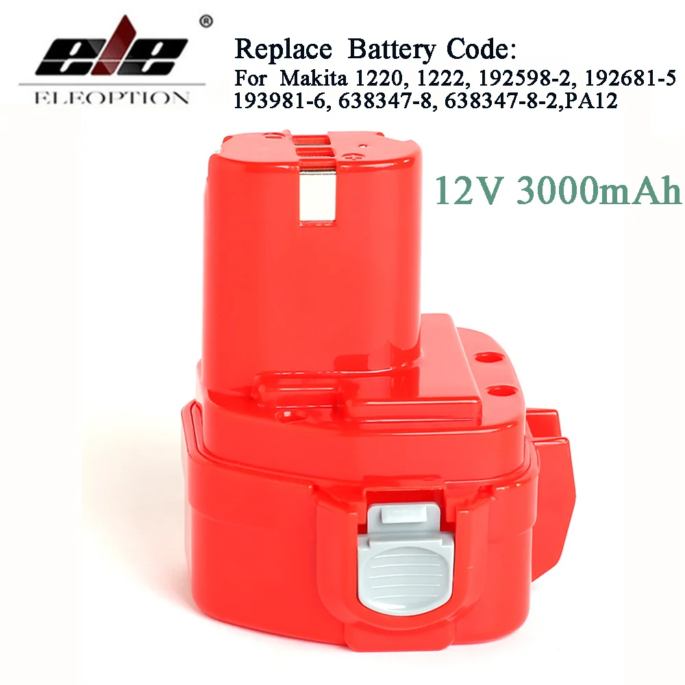  3000mAh 12V 3.0Ah Replacement Power Tool Battery for Makita 12V Battery PA12 1220 1233 1201 1222 12