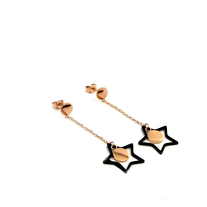 

Punk Gold color Dangle Earrings Statement stars long fashion earrings for woman punk fashion jewelry stainless steel Earring