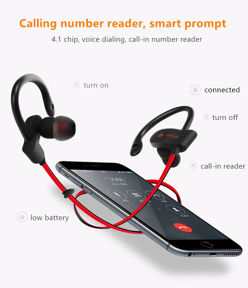 TEBAURRY S2 Bluetooth Earphone Wireless Headphone Bluetooth Headset Sport Stereo Super Bass Earbuds With Microphone for Running