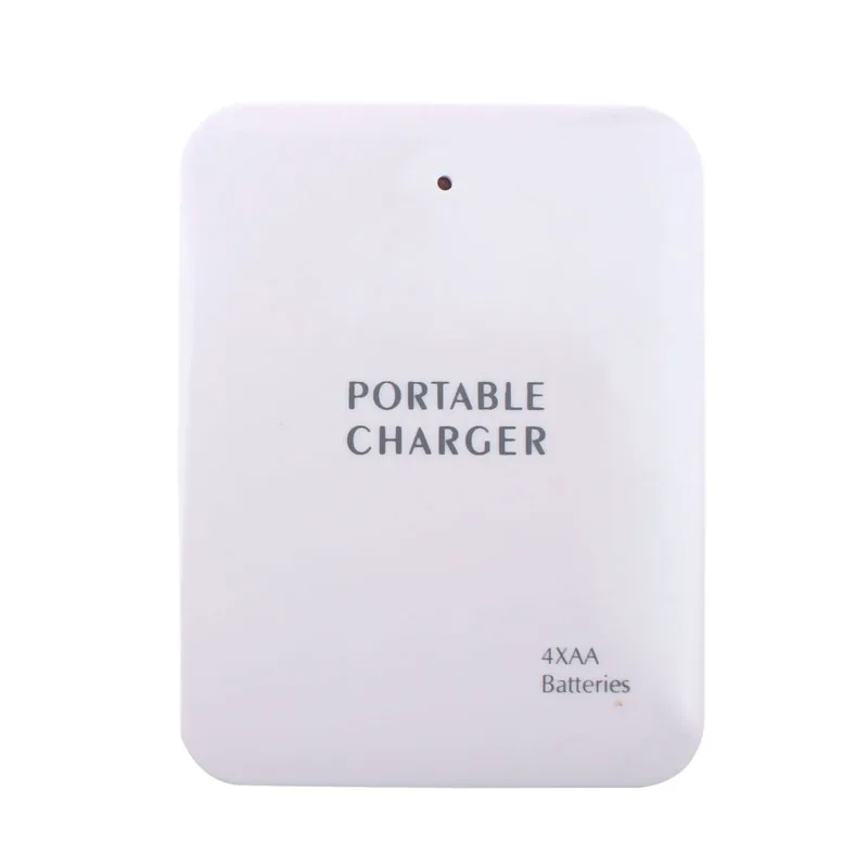 Мини Портативный белый Цвет Батарея аварийного банк Зарядное устройство 4xAA USB Мощность Интерфейс для iPhone6 samsung белый