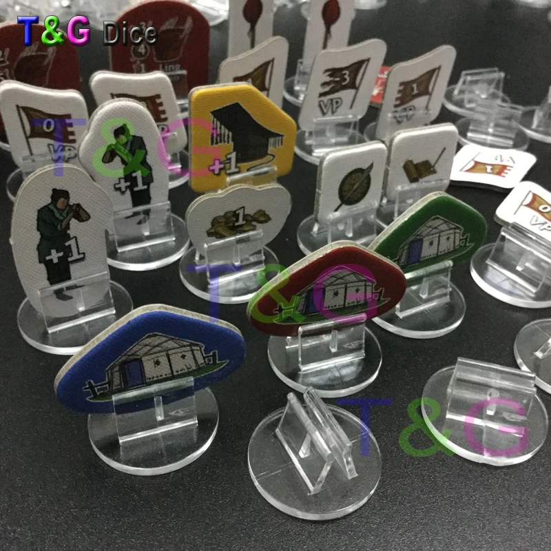 

High quality transparent plastic stand for 2mm paper card, chess board game components 50pcs GAME Card place