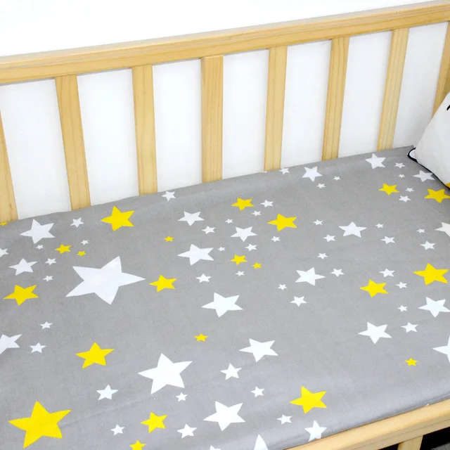 Простыня детского размера хлопок домашний текстиль кровать простыни покрывала Матраса Протектор кроватки лист детские Постельное белье - Цвет: COLOR STAR