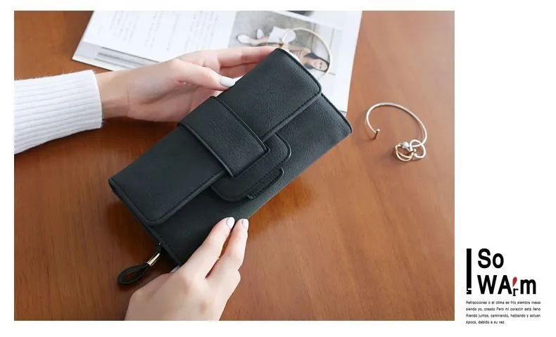 Multi-card holder long wallet style 2 open view showing card slots