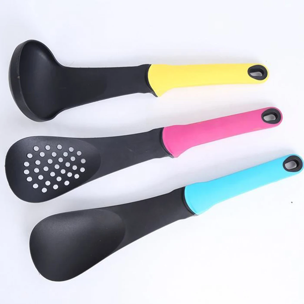 6 pcs/set Non-Stick Kitchen Cooking Utensils Set Nylon Kitchen Soup Spoon Shovel Spatula Colander Kit