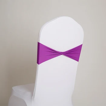 

20 Pcs/Set Stretch Sashes Wedding Chair Cover Spandex Sashes Bow Banquet Party Decorations Solid Color Hot Sale 13x35cm