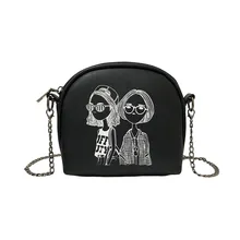 Мультфильм печатных сумка Для женщин Лакированная кожа сумка на плечо сумка женская через плечо сумка уникального дизайна; модные Bolsos Mujer