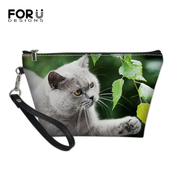 CDWX1098Z8 FORUDESIGNS/сумки для девочек с объемным рисунком листьев кошек; женские косметички для девочек; Модные женские дорожные сумки из искусственной кожи; Сумочка для туалетных принадлежностей - Цвет: CDWX1098Z8