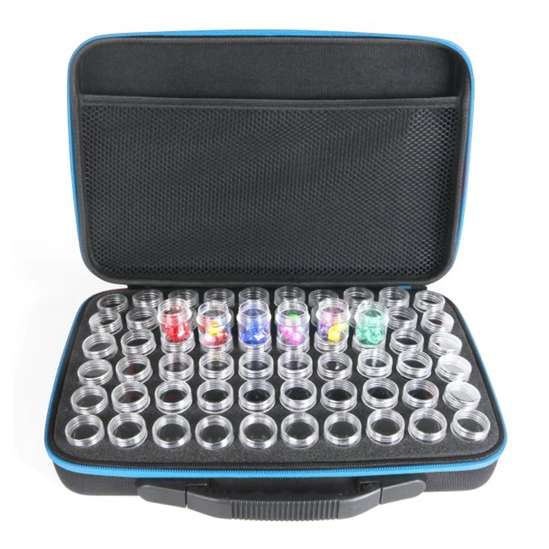 

Diamond Painting Box Tool Container Storage Box 60 Bottles Carry Case Holder Hand Bag Zipper