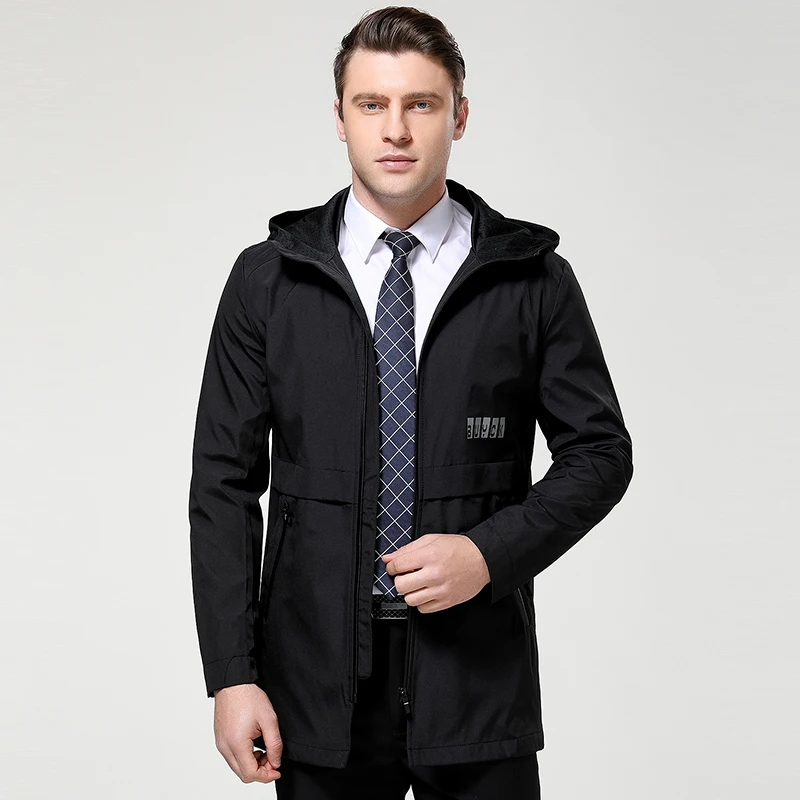 

Men's Jackets Loose Casual Jackets Comfortable Fashion Coat Solid Color with Hat Outerdoor Brand Overcoat Large Size Gent Life