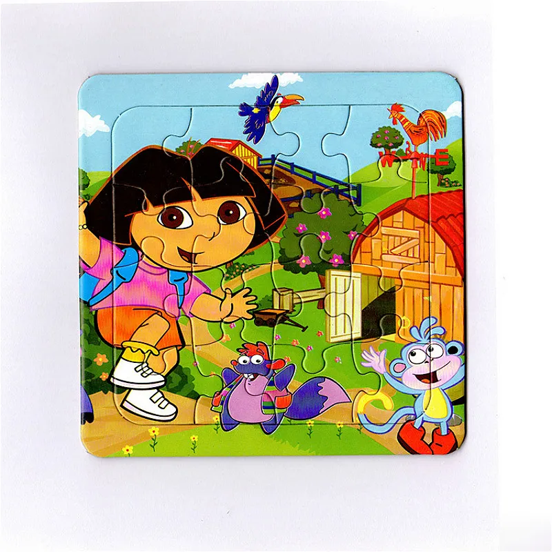 

9 Slice Cartoon Small Piece Puzzle Toy Children Animals and Vehicle Paper Puzzle Jigsaw Baby Educational Toys for Kids