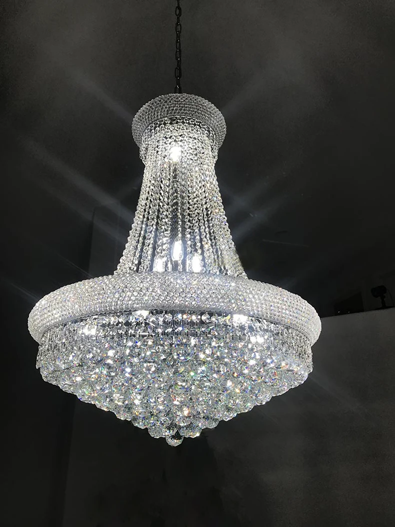 Modern Crystal Chandelier Lighting For Living Room Bedroom Pendant K9 Crystal Ac90-26V E14 LED Bulbs Golden Chrome Chandeliers chandelier light