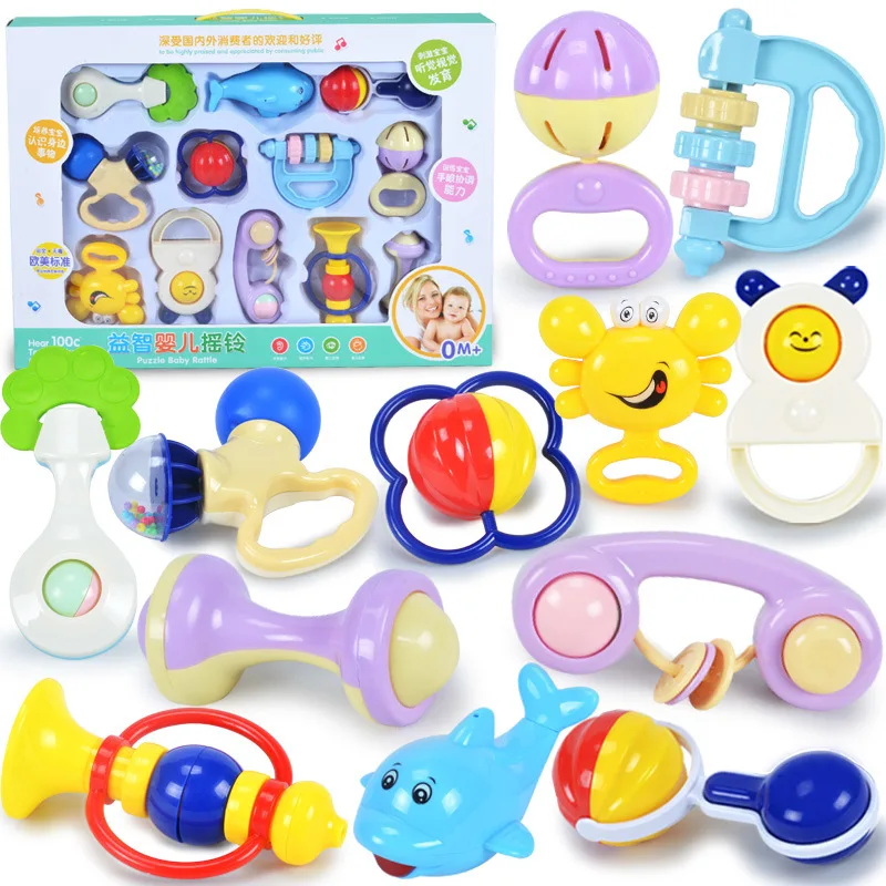 12pcs/ set Baby Bell Toys Baby Handy Ratle Toy Suitable For 3 6 12