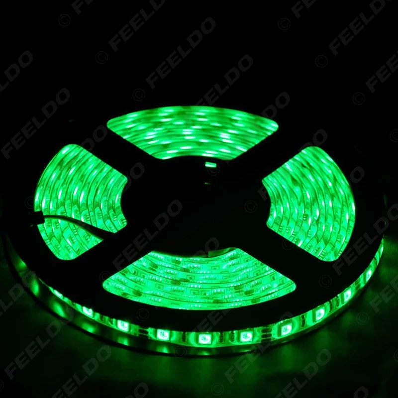 FEELDO 1 комплект 5 м 5050SMD 300 светодиодный водонепроницаемый автомобильный RGB Светодиодная лента+ 24 ключа ИК пульт дистанционного управления 500 см#912
