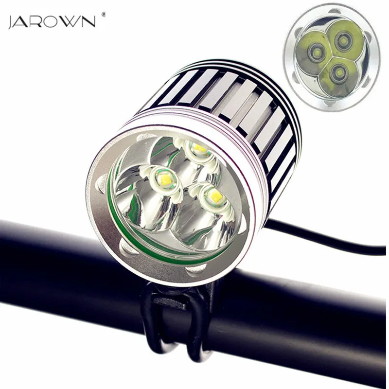 JAROWN Bicycle Light Bike HeadLight 3*LED 3800Lumens +10000mAh Battery