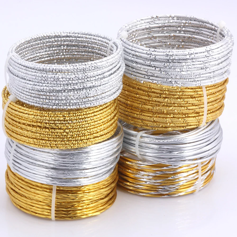 Olingart 5M/lot 2.0mm Aluminum wire Pattern Gold/silver soft craft versatile bendable metal DIY Jewelry Handicraft making
