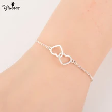 Yiustar Лидер продаж очаровательные браслеты на запястье с сердечками для женщин девочек благородные изысканные металлические браслеты массивные ювелирные изделия Лучший Bijoux