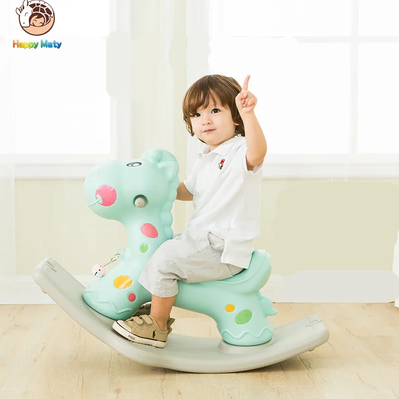 Happy Maty Amusement Walking Horse Plastic Rocking Horses Indoor And