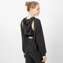 Осенняя и зимняя новая свободная спортивная женская шляпа с длинными рукавами, костюм для йоги, куртка для бега, фитнес-цепочка на воротник рубашки