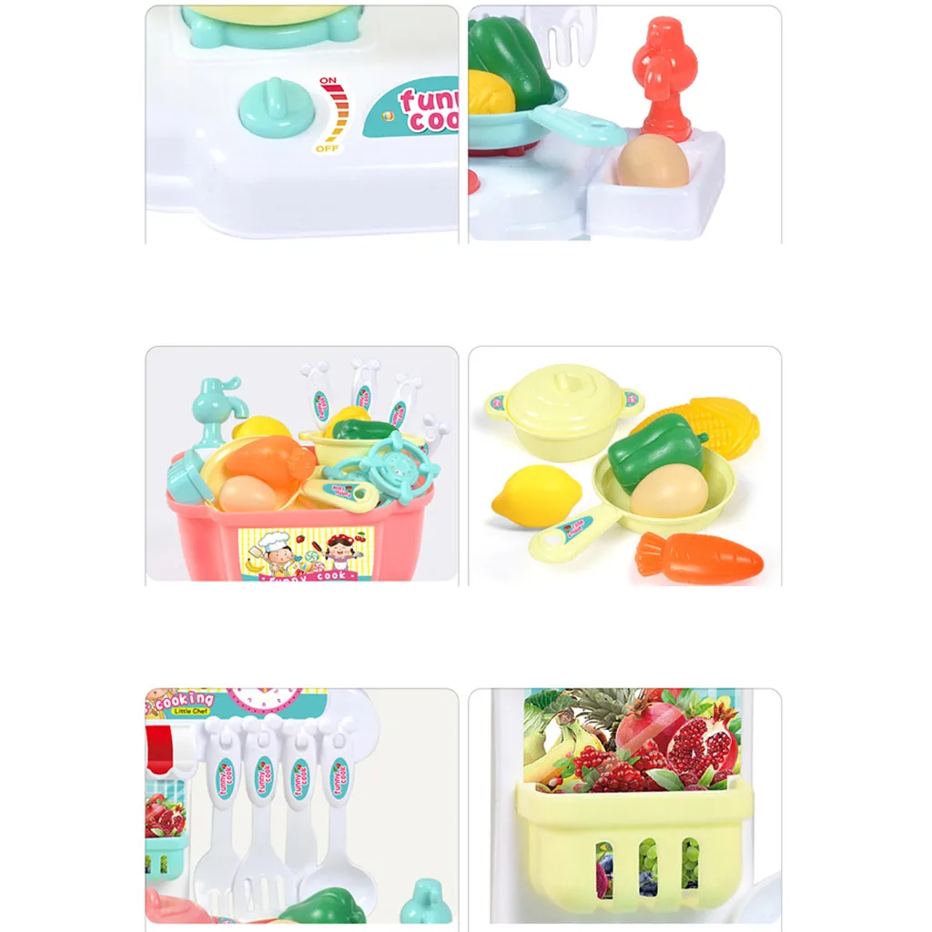 Детская мультяшная кухонная игрушка, 1 набор, детская игрушка для девочек, ролевые игры, мини-моделирование, кухонная посуда, кухонная посуда, игрушки в подарок