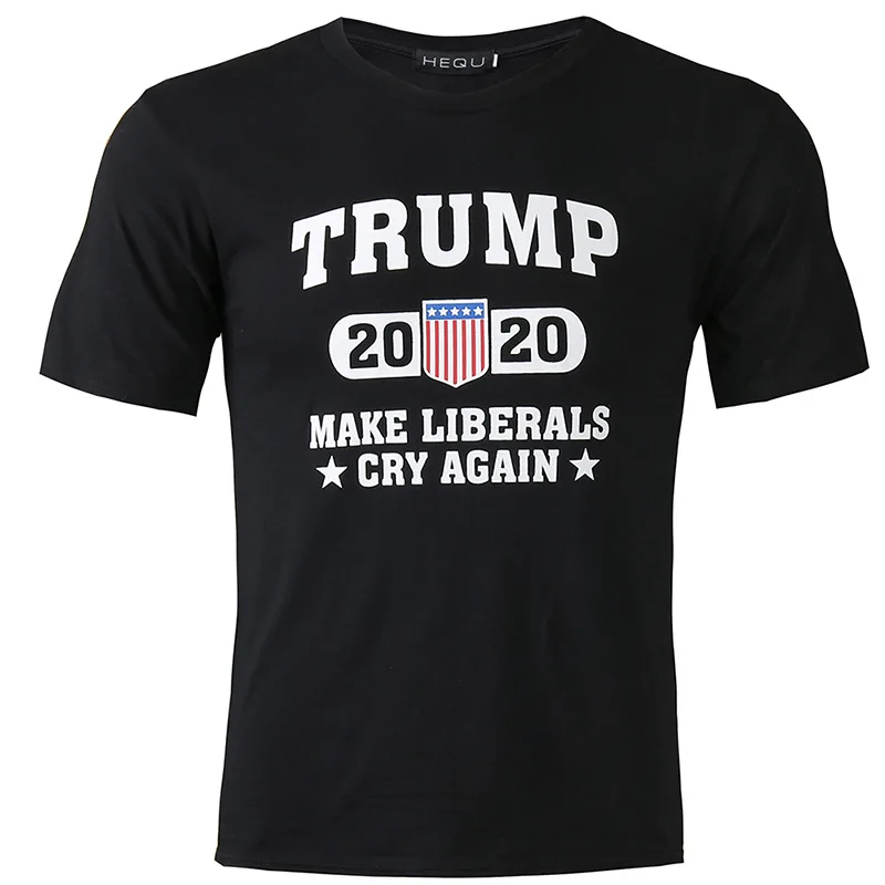 Футболка Trump 2020 Make Liberals Cry Again хипстерские футболки мужская одежда с короткими