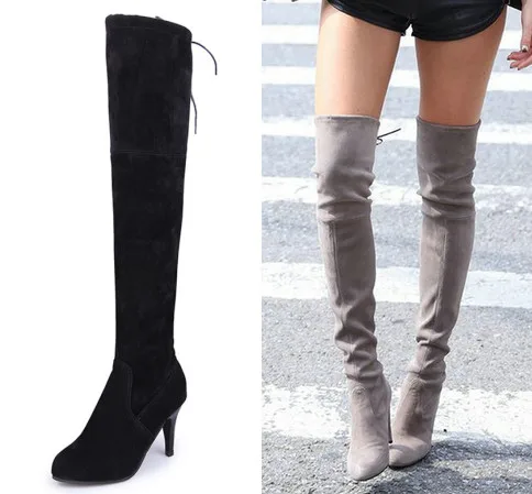 HOT 2016 Size 35 43 Designer thigh high boots winter fashion women over the knee boots