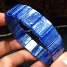 Натуральный Синий кианитовый драгоценный камень Crstal прямоугольный бисер стрейч браслет браслеты эффект кошачьих глаз драгоценный камень женщина мужчина AAAAAA