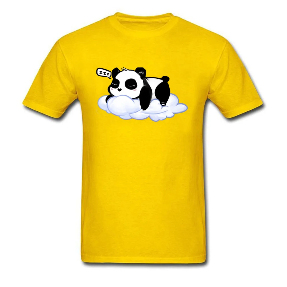 Sleepy Panda 100% Cotton T Shirts for Boys Short Sleeve Tops Shirts Coupons Lovers Day Round Collar Sweatshirts Customized Sleepy Panda yellow