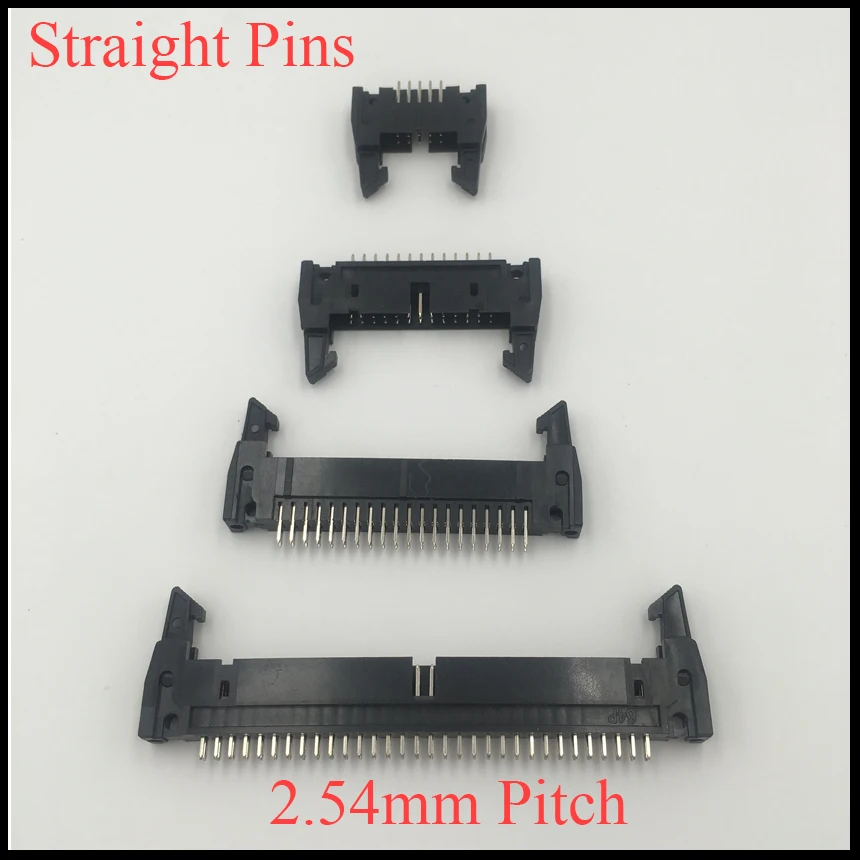 

DC2 8P 10P 12P 14P 16P 18P 8 10 12 14 16 18 Pin 2.54mm Pitch Straight Ejector Header Connector Male PCB IDC Horn Socket Box