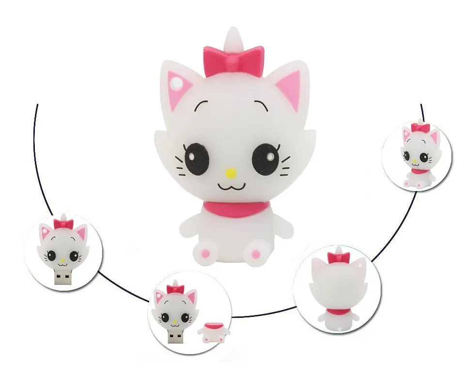 Классический флеш накопитель Catoon Cat USB 16 ГБ милая Флешка 4 8 32 64 Usb 2 0 карта подарок