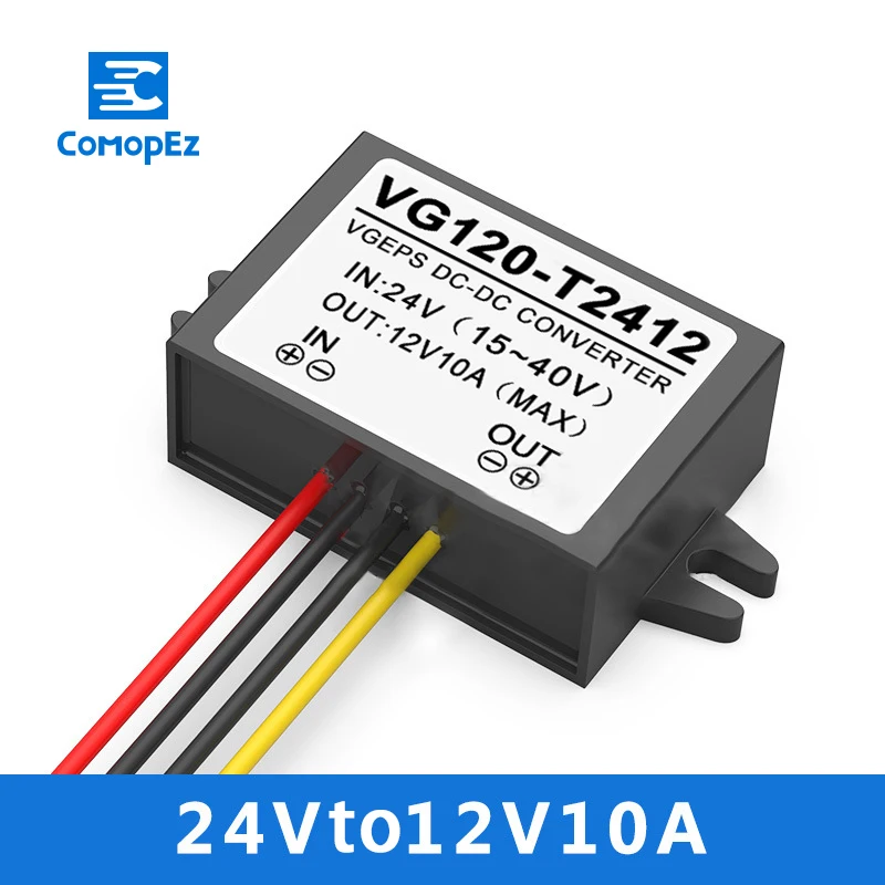 

24V Go 12V 10A Step Down DC DC Converter DC-DC Voltage Regulator for Cars Solar Car Power Supply