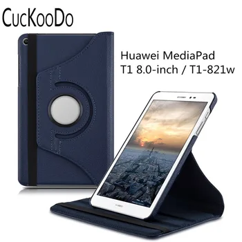 

CucKooDo 50Pcs/lot 360 Degrees Rotation case for Huawei MediaPad T1 8.0 8-inch T1-821w Honor T1 Case with stand