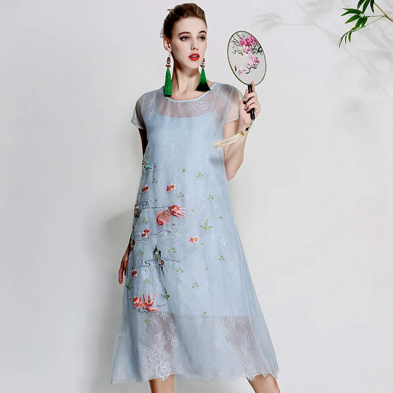 Buy Women beautiful dresses summer vintage royal