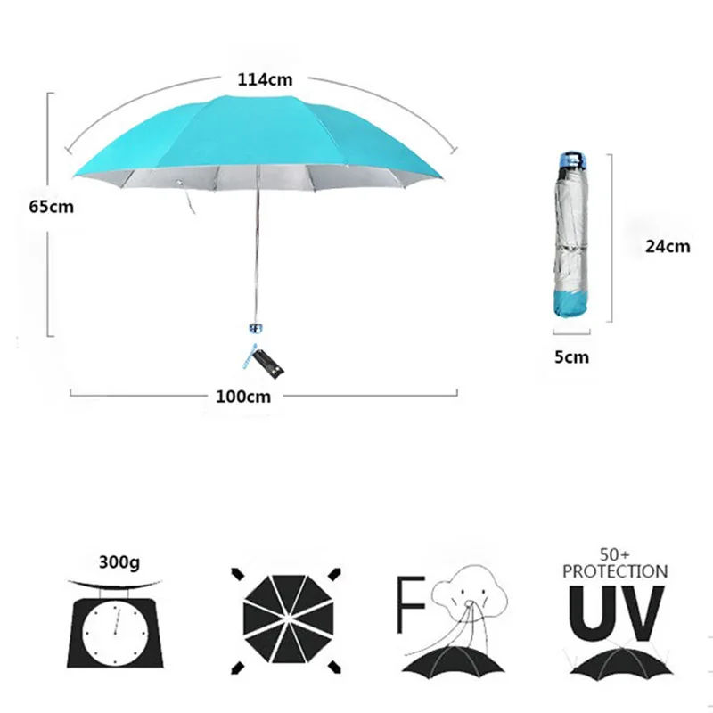 Ветрозащитный дорожный зонтик ручной открытый водонепроницаемый три складной из нержавеющей стали вал эпонж ткань компактный зонты для женщин и мужчин