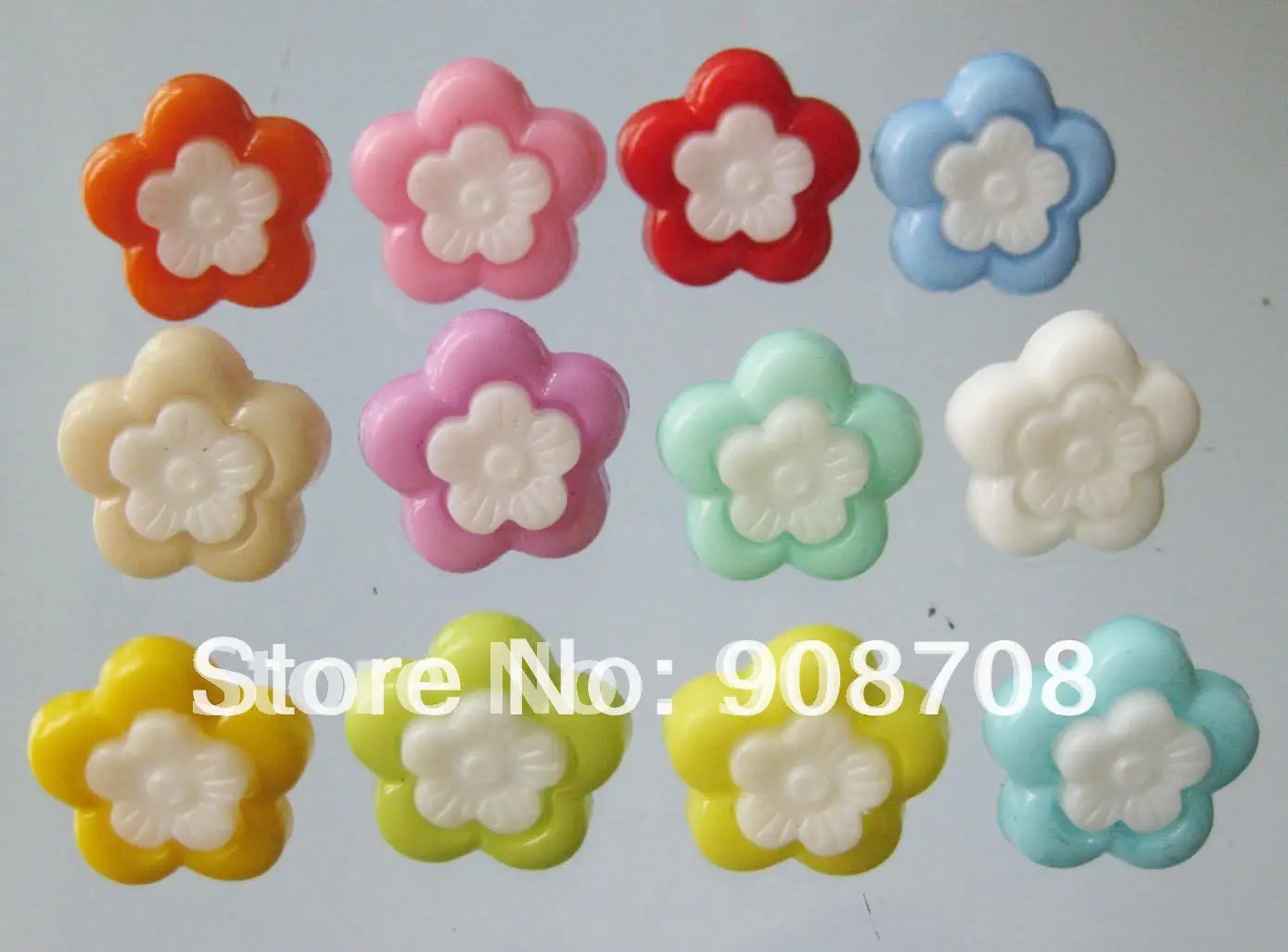 

H034 Mixed Color Carton Flower Shape Buttons Combined Buttons For Craft 200pcs