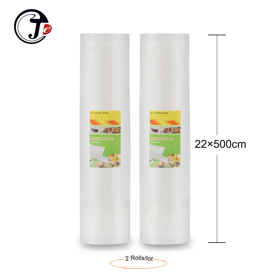 

2 Rolls/lot 22*500CM Food Bags for Sealing Machine 22X500CM Grain Storage Bag for Vacuum Sealer Packing Machine Sous Vide
