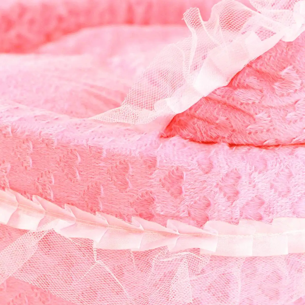 Роскошный питомец собака кошка лук кружева принцесса сна кровать Дом подушка зима теплее Питомник Гнездо моющийся розовый короткий плюш удобный