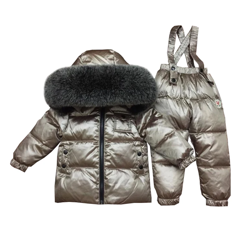 

2019 Children Suit Winter Baby Boy Ski Suit Duck Down Children Jacket Sets for Girls Coat Overalls 2Pcs Warm Kids Girl Sets