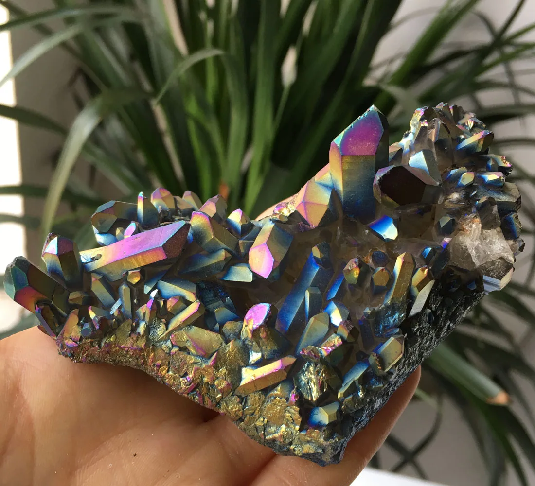 

194g More Colour Aura Quartz Crystal Titanium Bismuth Silicon Cluster Rainbow