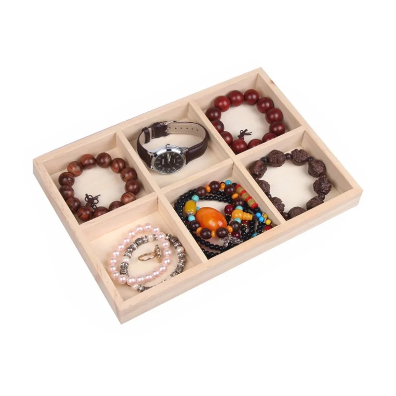 6 grid Wood Jewelry Display Tray SolidWood Jewelry Display tray Ring