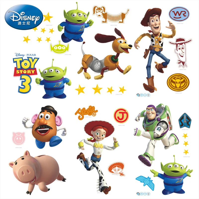 

Disney Kids DIY sticker Toy Story Puzzle Children's room decoration kindergarten stickers cartoon autocollant enfant top quality